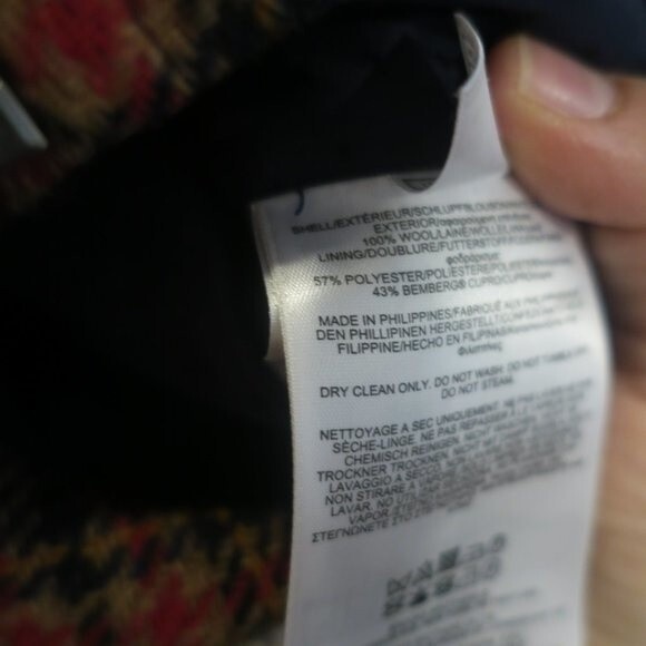 Brooks Brothers womens tartan plaid jacket wool navy red zip 2 Red Fleece preppy - Picture 5 of 9